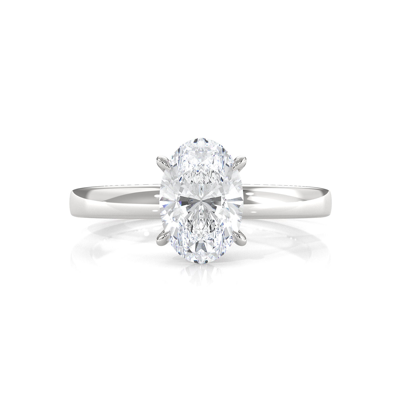 5g Lab Grown Diamond IGI Certified Flat Edge Solitaire Engagement Ring 3mm Setting 1.00 Ctw.