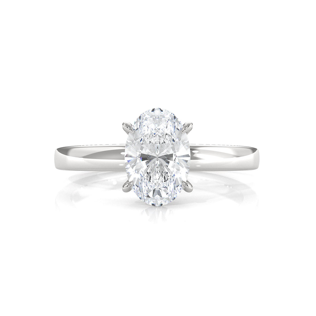 5g Lab Grown Diamond IGI Certified Flat Edge Solitaire Engagement Ring 3mm Setting 1.00 Ctw.