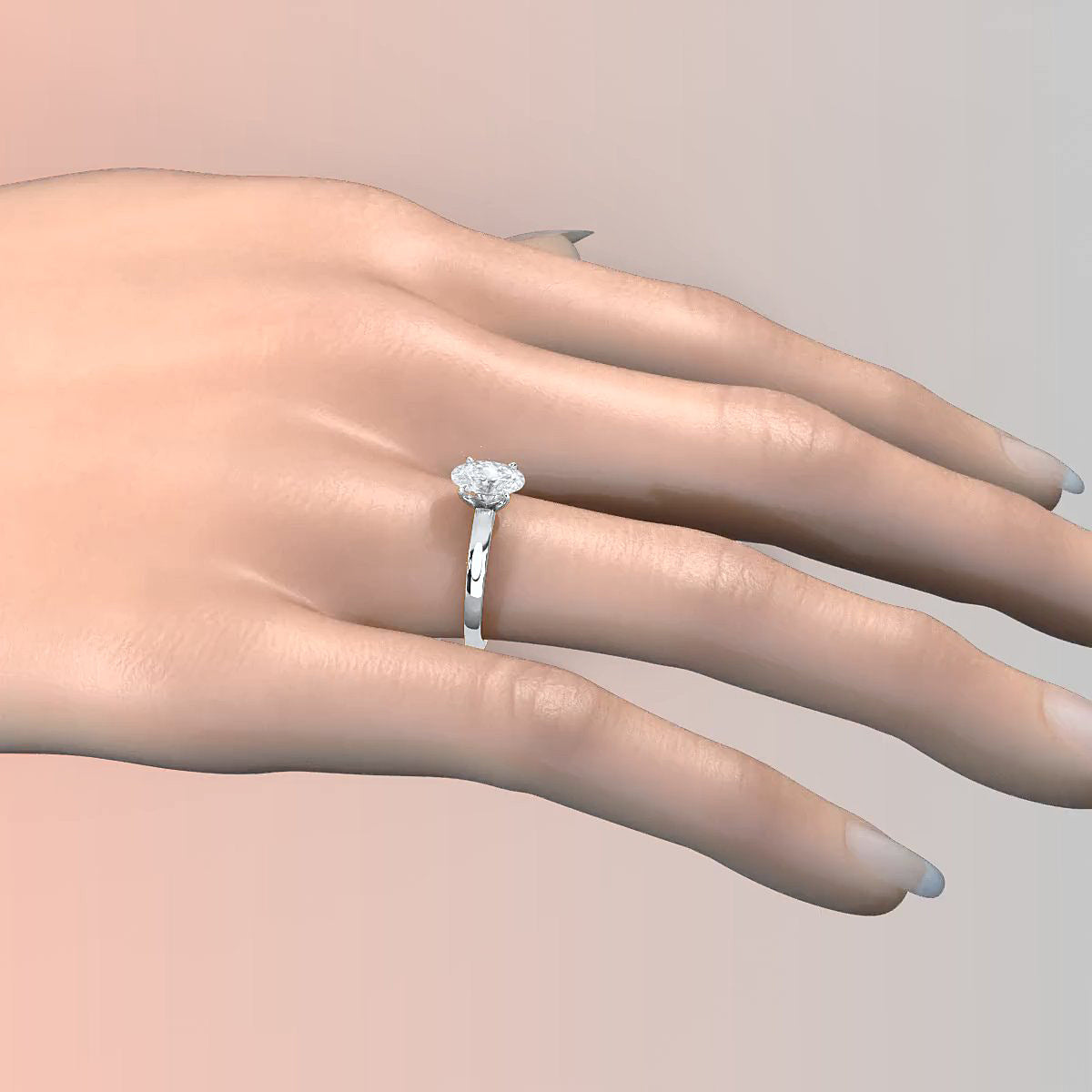 5g Lab Grown Diamond IGI Certified Flat Edge Solitaire Engagement Ring 3mm Setting 1.00 Ctw.