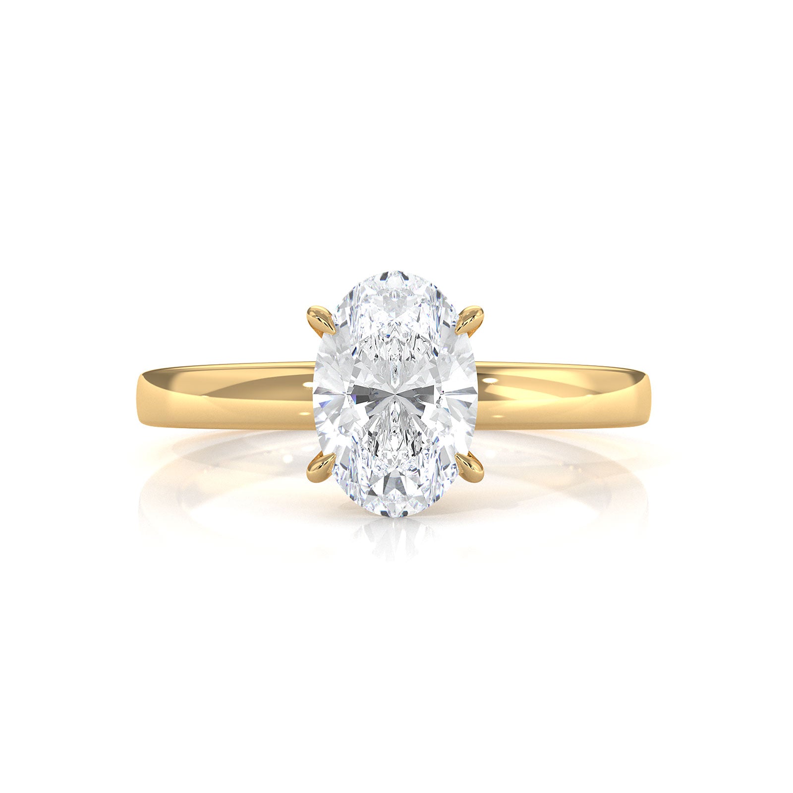 5g Lab Grown Diamond IGI Certified Flat Edge Solitaire Engagement Ring 3mm Setting 1.00 Ctw.