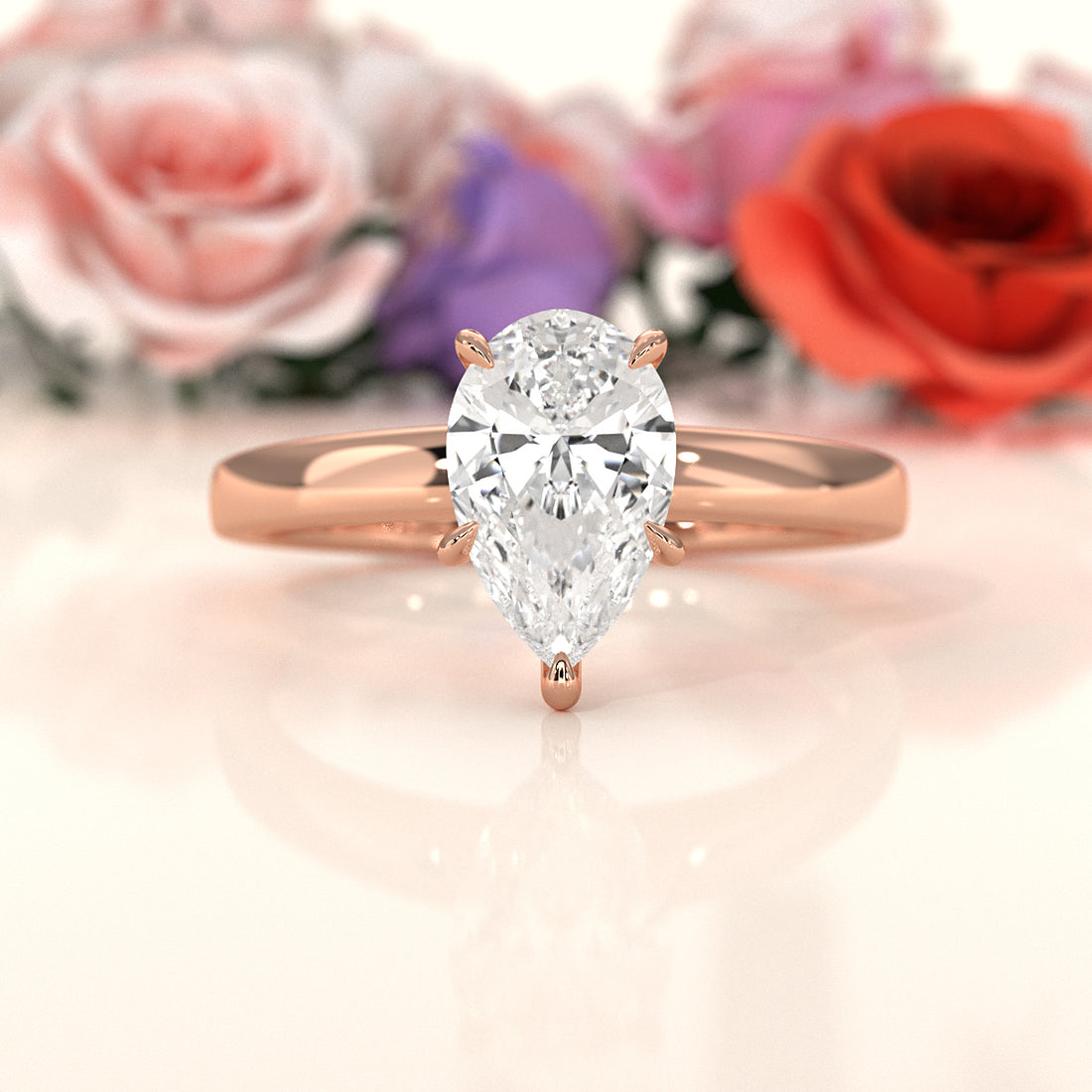 5g Lab Grown Diamond IGI Certified Flat Edge Solitaire Engagement Ring 3mm Setting 1.00 Ctw.