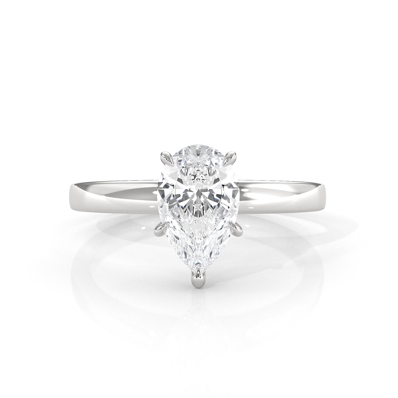 5g Lab Grown Diamond IGI Certified Flat Edge Solitaire Engagement Ring 3mm Setting 1.00 Ctw.