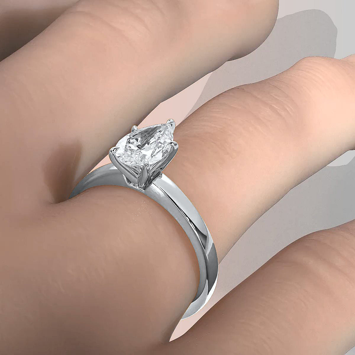 5g Lab Grown Diamond IGI Certified Flat Edge Solitaire Engagement Ring 3mm Setting 1.00 Ctw.