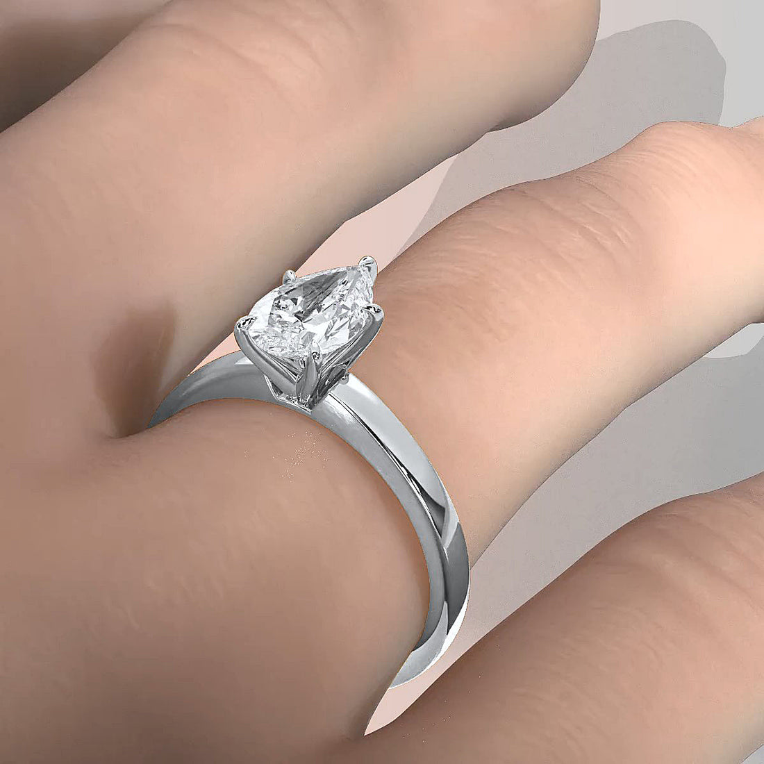 5g Lab Grown Diamond IGI Certified Flat Edge Solitaire Engagement Ring 3mm Setting 1.00 Ctw.