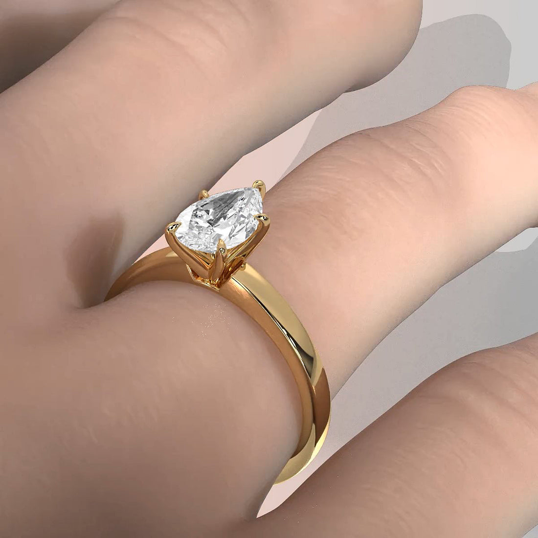 5g Lab Grown Diamond IGI Certified Flat Edge Solitaire Engagement Ring 3mm Setting 1.00 Ctw.