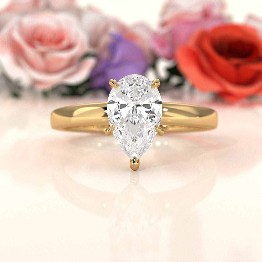 5g Lab Grown Diamond IGI Certified Flat Edge Solitaire Engagement Ring 3mm Setting 1.00 Ctw.