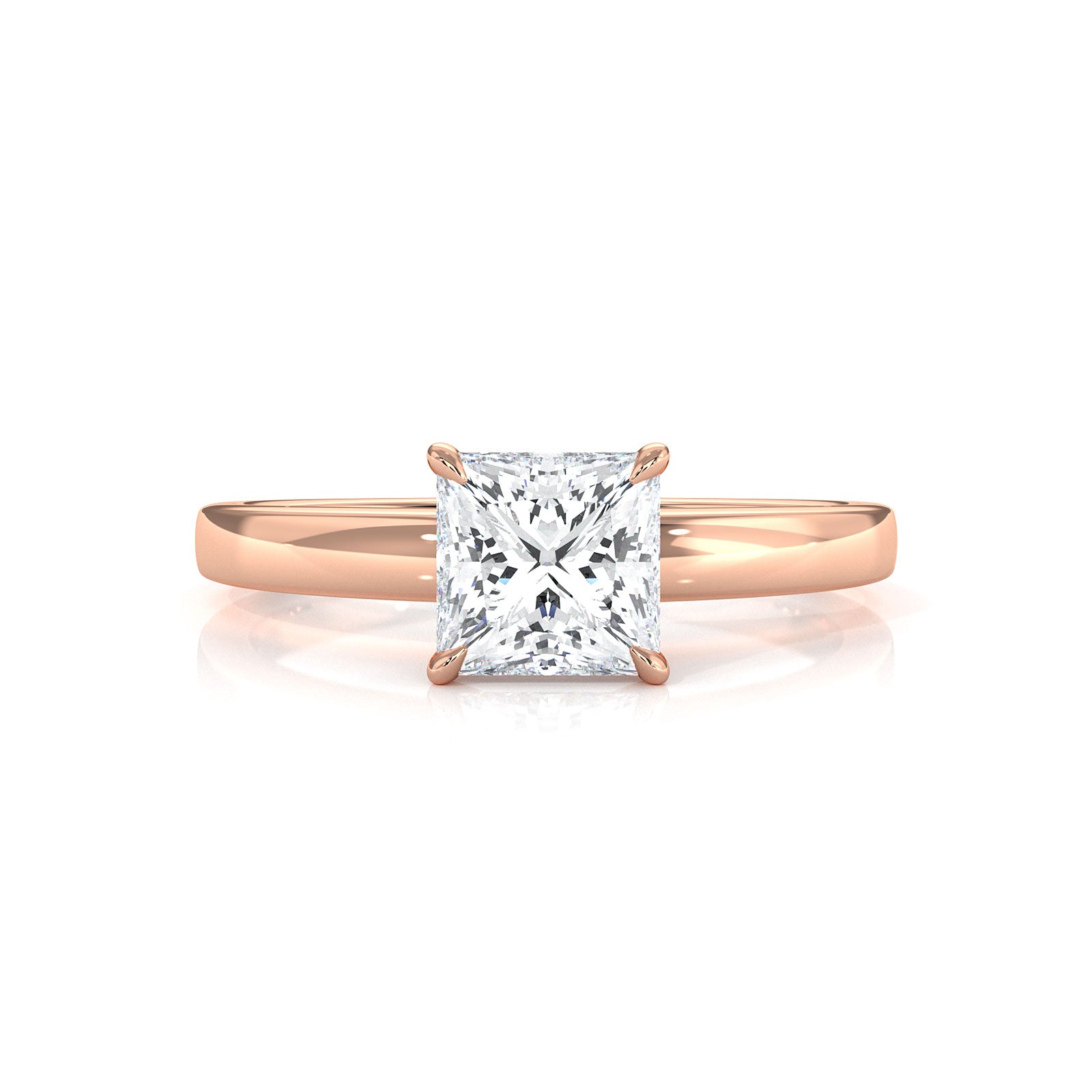 5g Lab Grown Diamond IGI Certified Flat Edge Solitaire Engagement Ring 3mm Setting 1.00 Ctw.