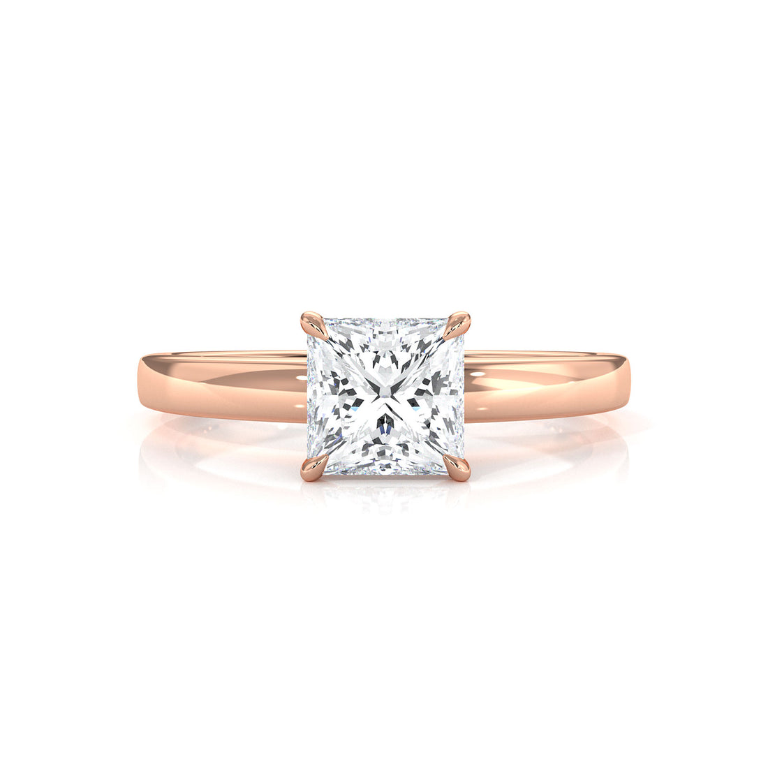 5g Lab Grown Diamond IGI Certified Flat Edge Solitaire Engagement Ring 3mm Setting 1.00 Ctw.