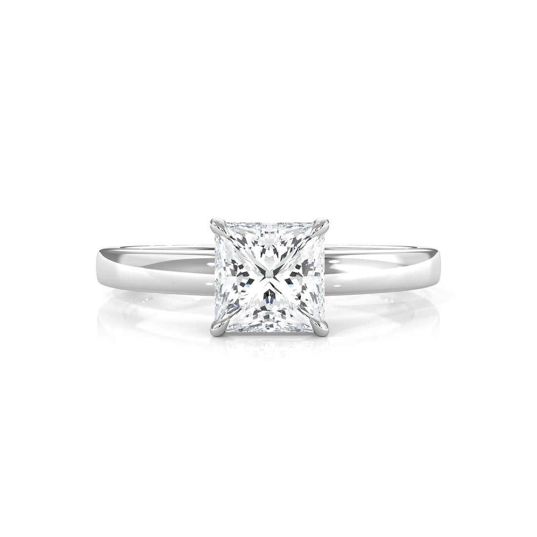 5g Lab Grown Diamond IGI Certified Flat Edge Solitaire Engagement Ring 3mm Setting 1.00 Ctw.