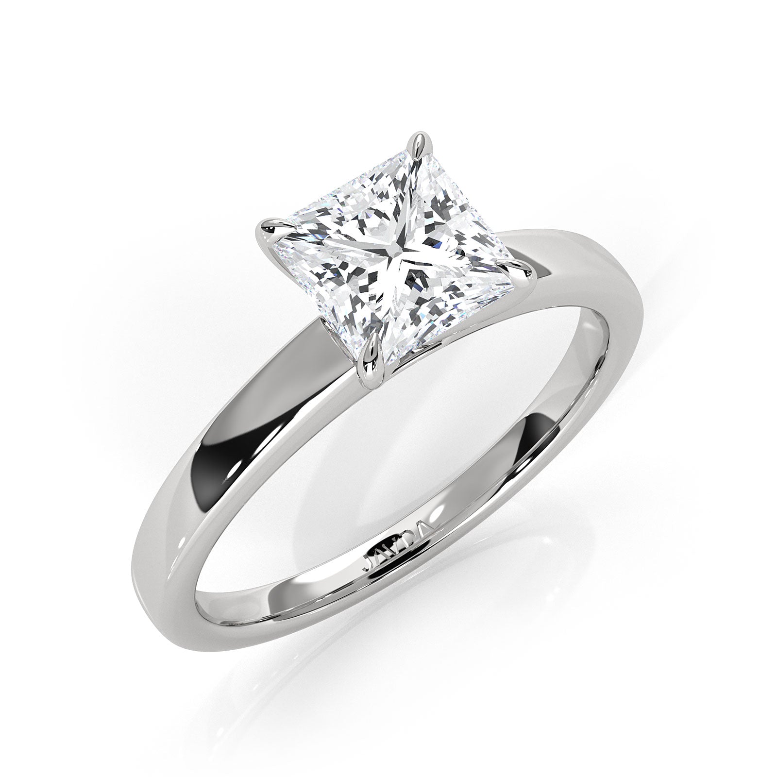 5g Lab Grown Diamond IGI Certified Flat Edge Solitaire Engagement Ring 3mm Setting 1.00 Ctw.