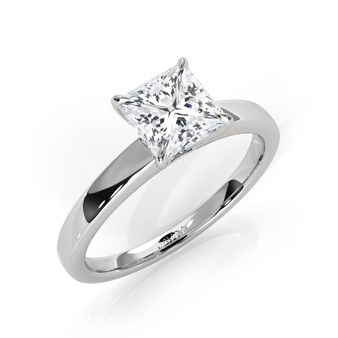 5g Lab Grown Diamond IGI Certified Flat Edge Solitaire Engagement Ring 3mm Setting 1.00 Ctw.