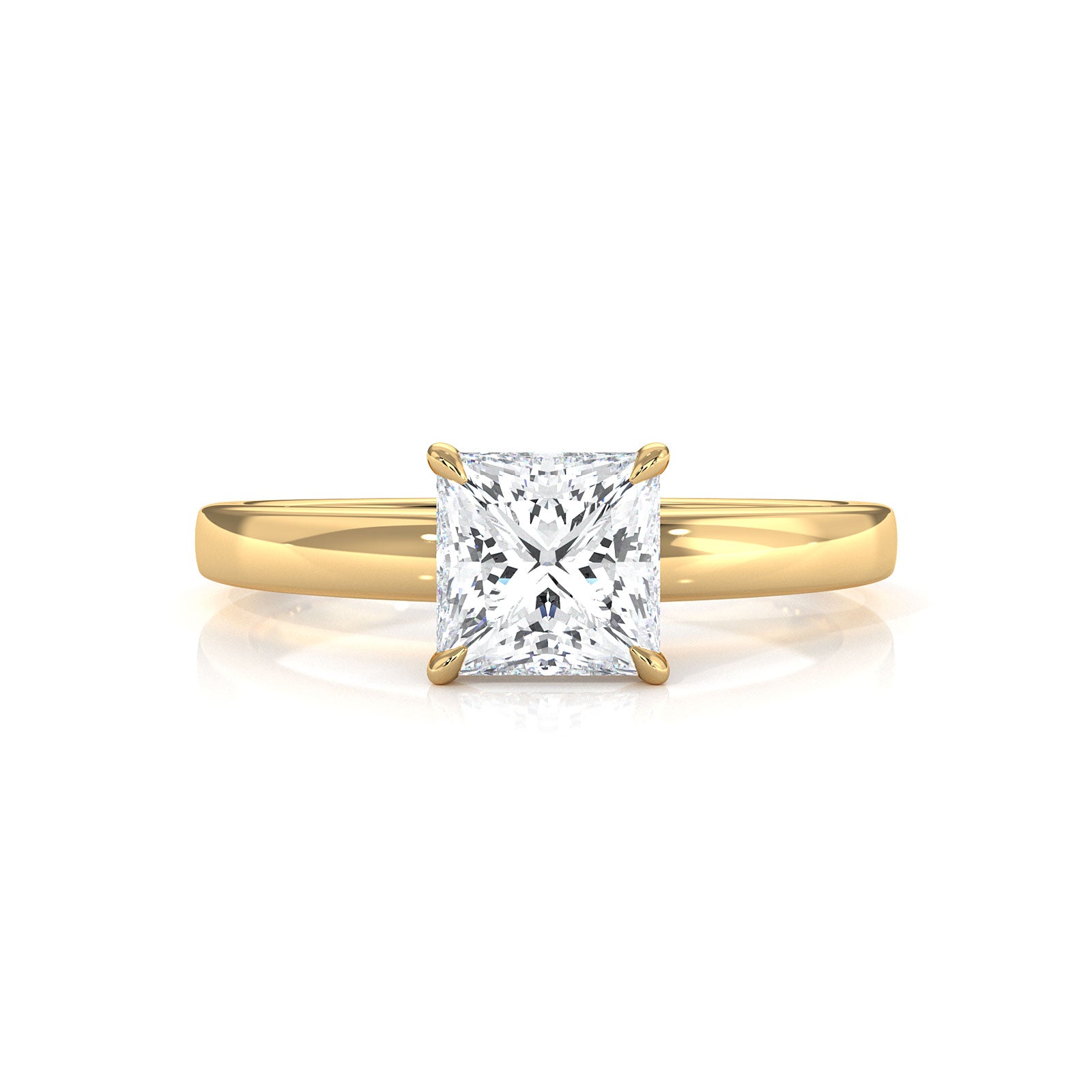 5g Lab Grown Diamond IGI Certified Flat Edge Solitaire Engagement Ring 3mm Setting 1.00 Ctw.