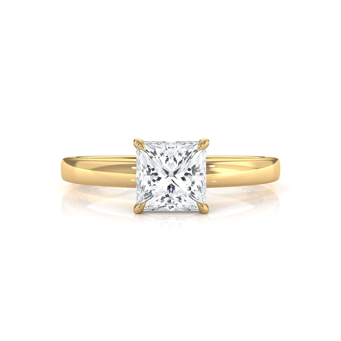 5g Lab Grown Diamond IGI Certified Flat Edge Solitaire Engagement Ring 3mm Setting 1.00 Ctw.