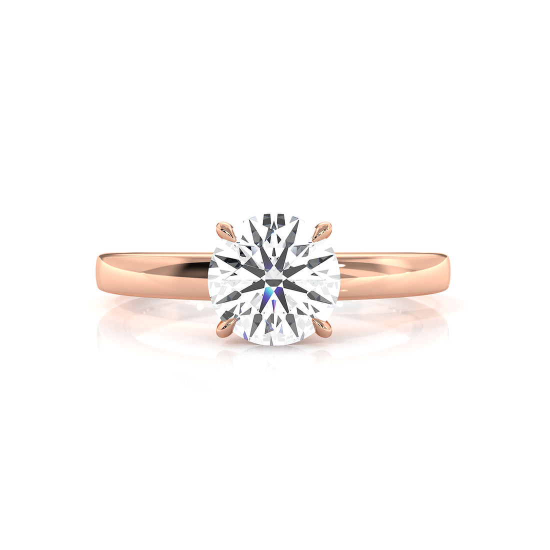 5g Lab Grown Diamond IGI Certified Flat Edge Solitaire Engagement Ring 3mm Setting 1.00 Ctw.