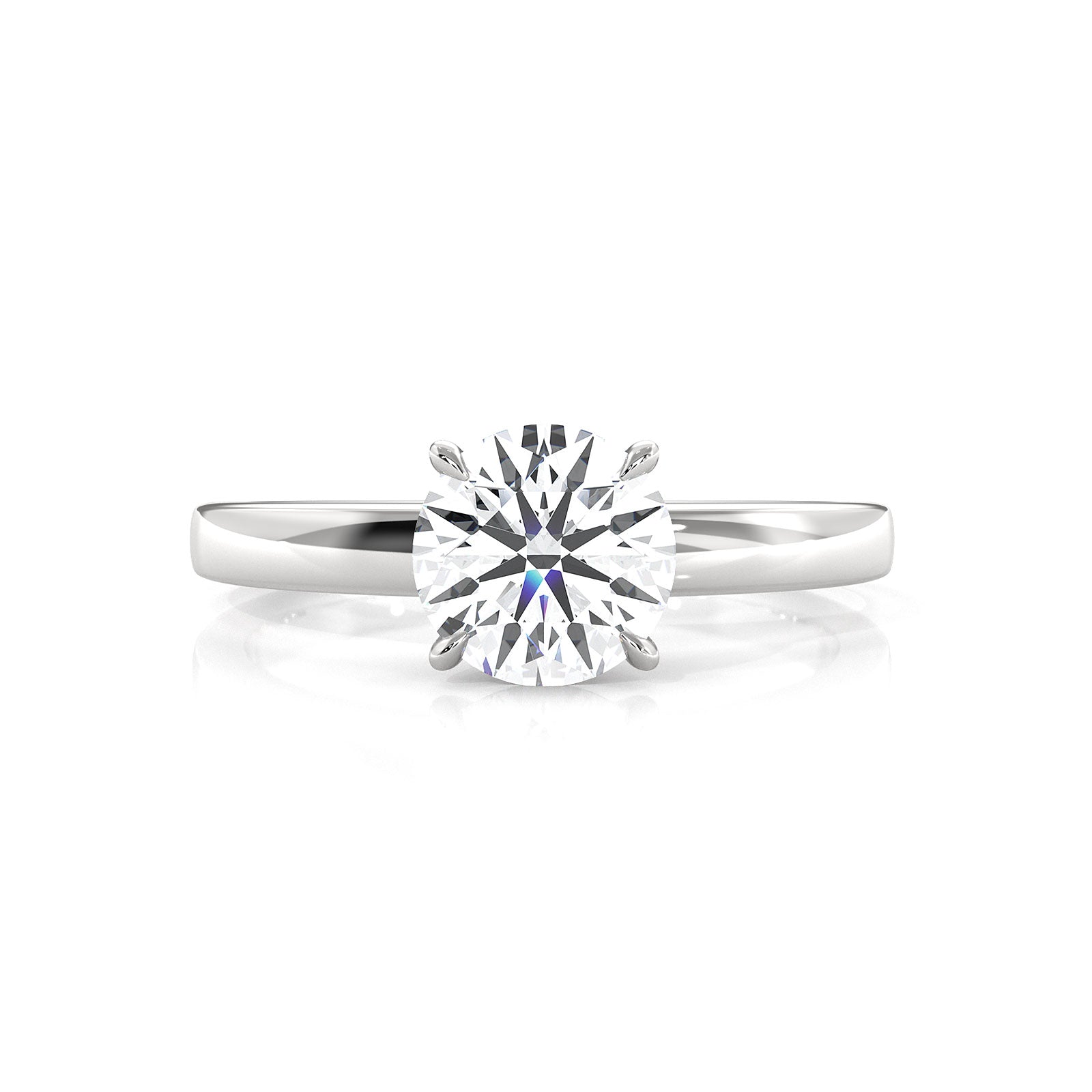 5g Lab Grown Diamond IGI Certified Flat Edge Solitaire Engagement Ring 3mm Setting 1.00 Ctw.