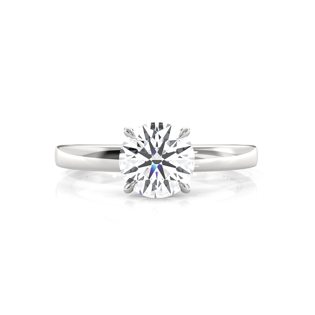 5g Lab Grown Diamond IGI Certified Flat Edge Solitaire Engagement Ring 3mm Setting 1.00 Ctw.