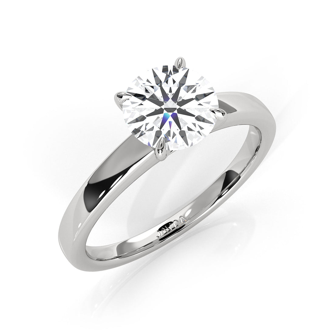 5g Lab Grown Diamond IGI Certified Flat Edge Solitaire Engagement Ring 3mm Setting 1.00 Ctw.