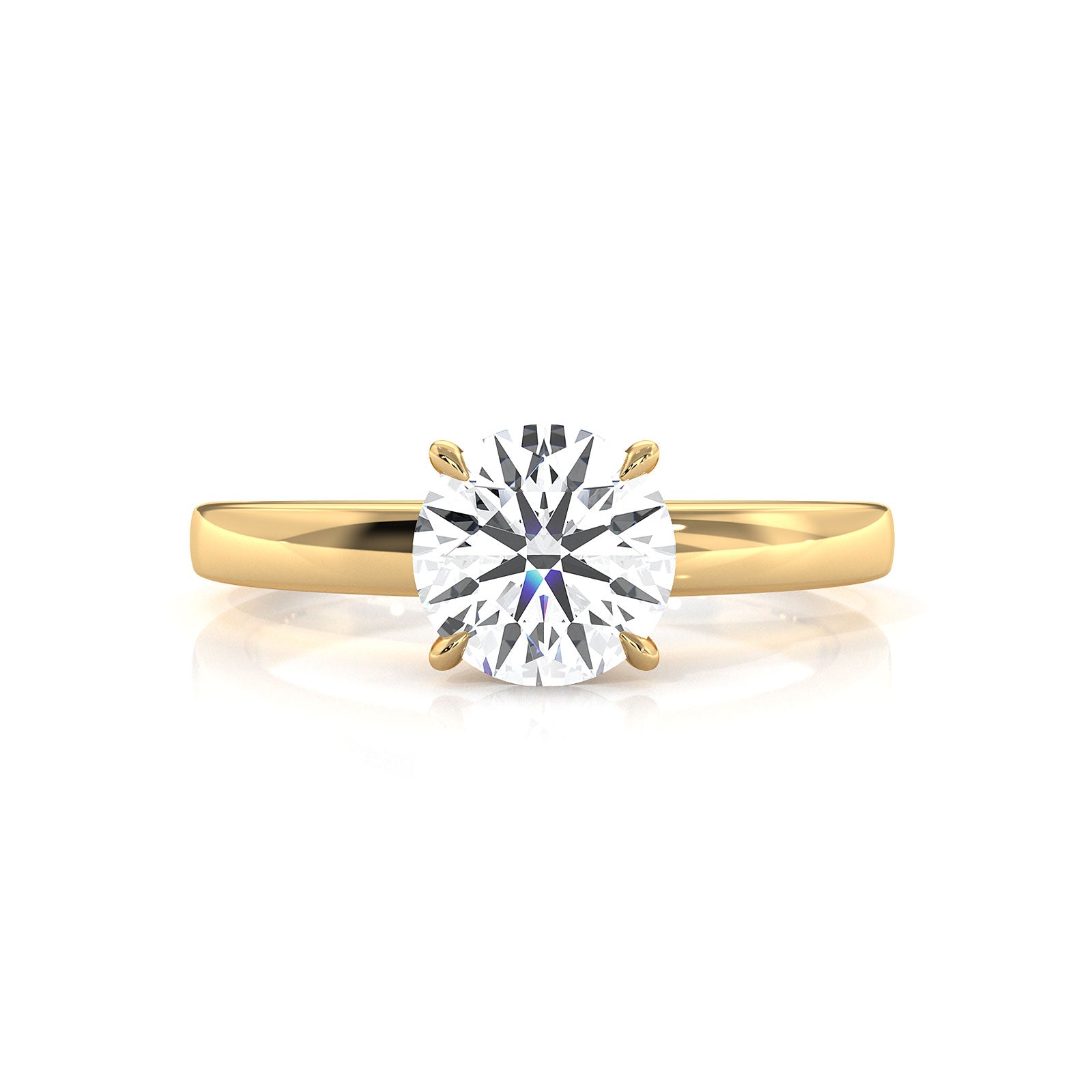 5g Lab Grown Diamond IGI Certified Flat Edge Solitaire Engagement Ring 3mm Setting 1.00 Ctw.