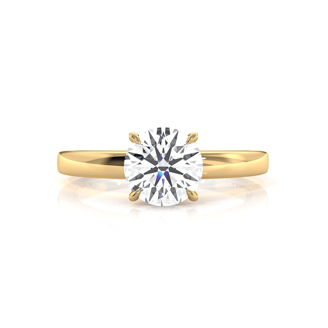 5g Lab Grown Diamond IGI Certified Flat Edge Solitaire Engagement Ring 3mm Setting 1.00 Ctw.
