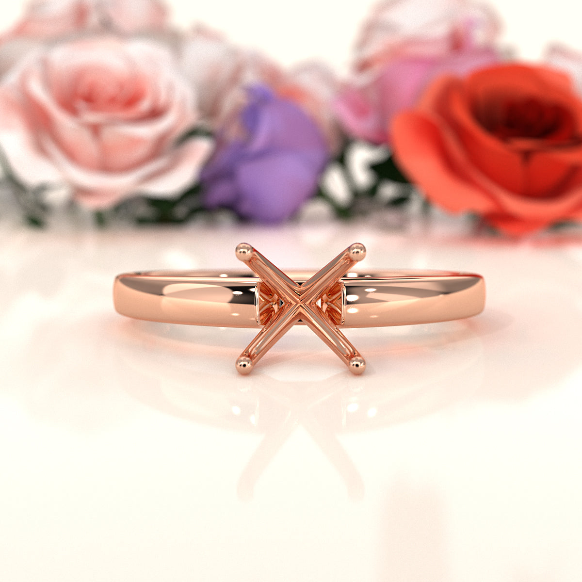 5g Solitaire Style Semi Mount Engagement Ring Setting 3mm