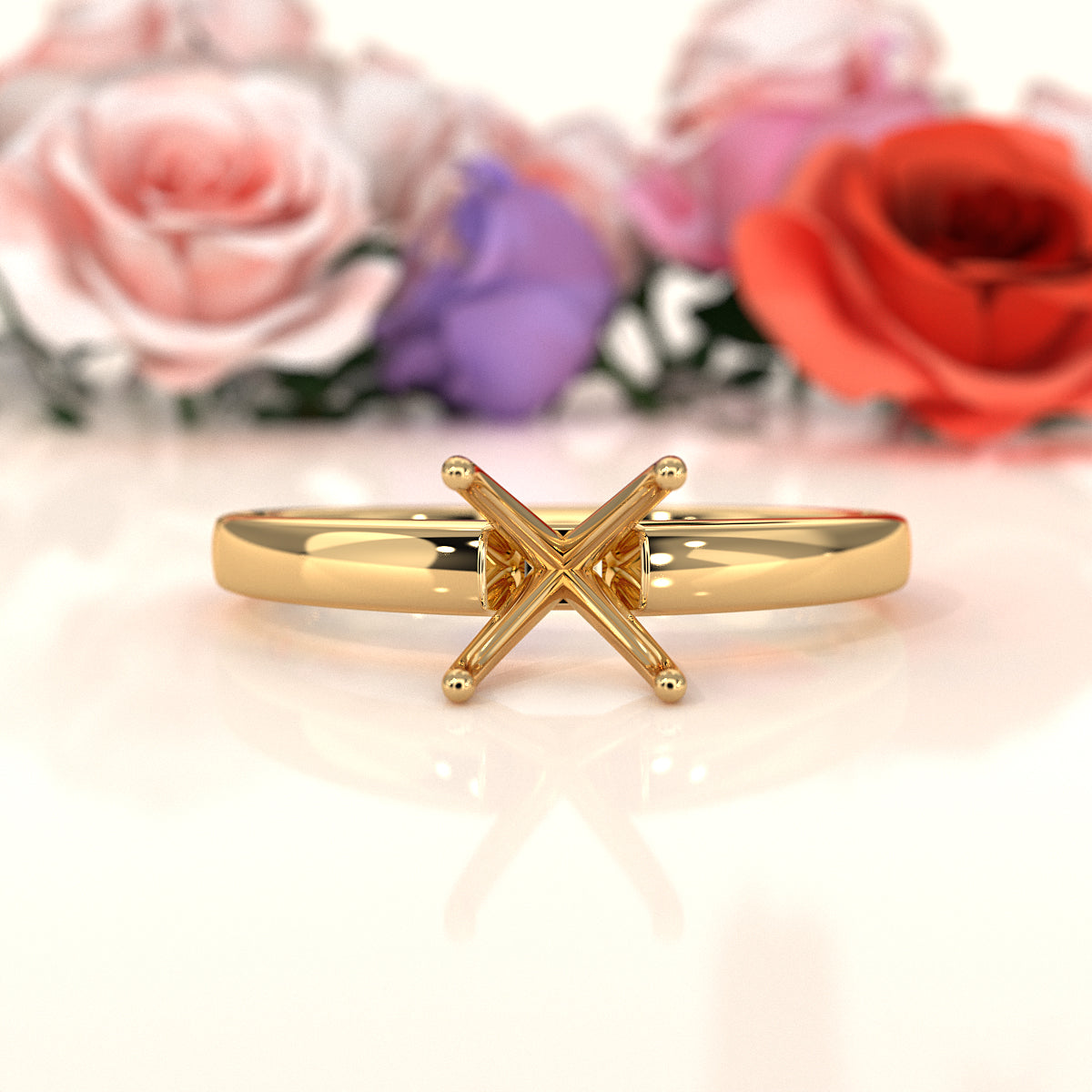 5g Solitaire Style Semi Mount Engagement Ring Setting 3mm