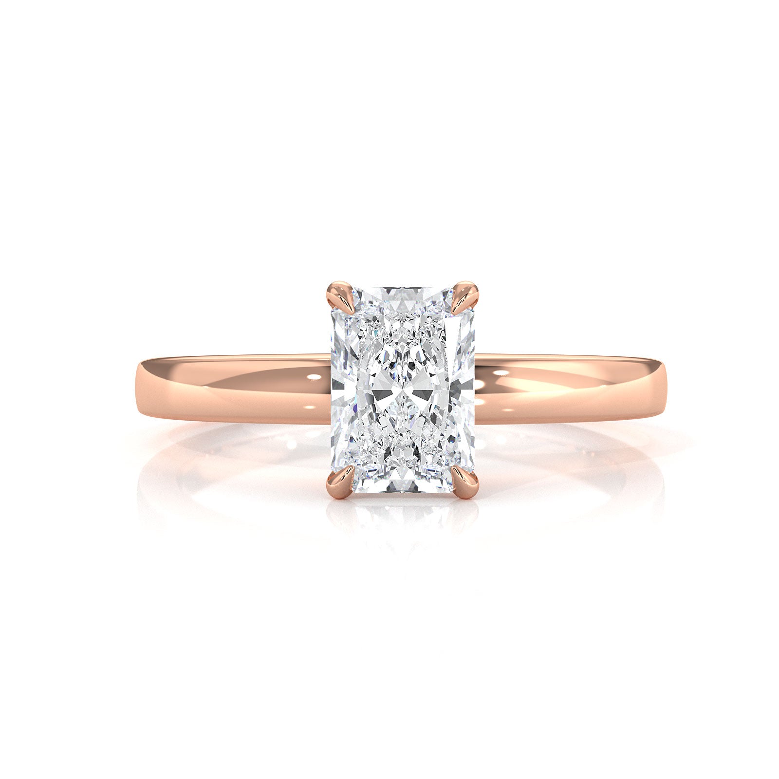 5g Lab Grown Diamond IGI Certified Flat Edge Solitaire Engagement Ring 3mm Setting 1.00 Ctw.