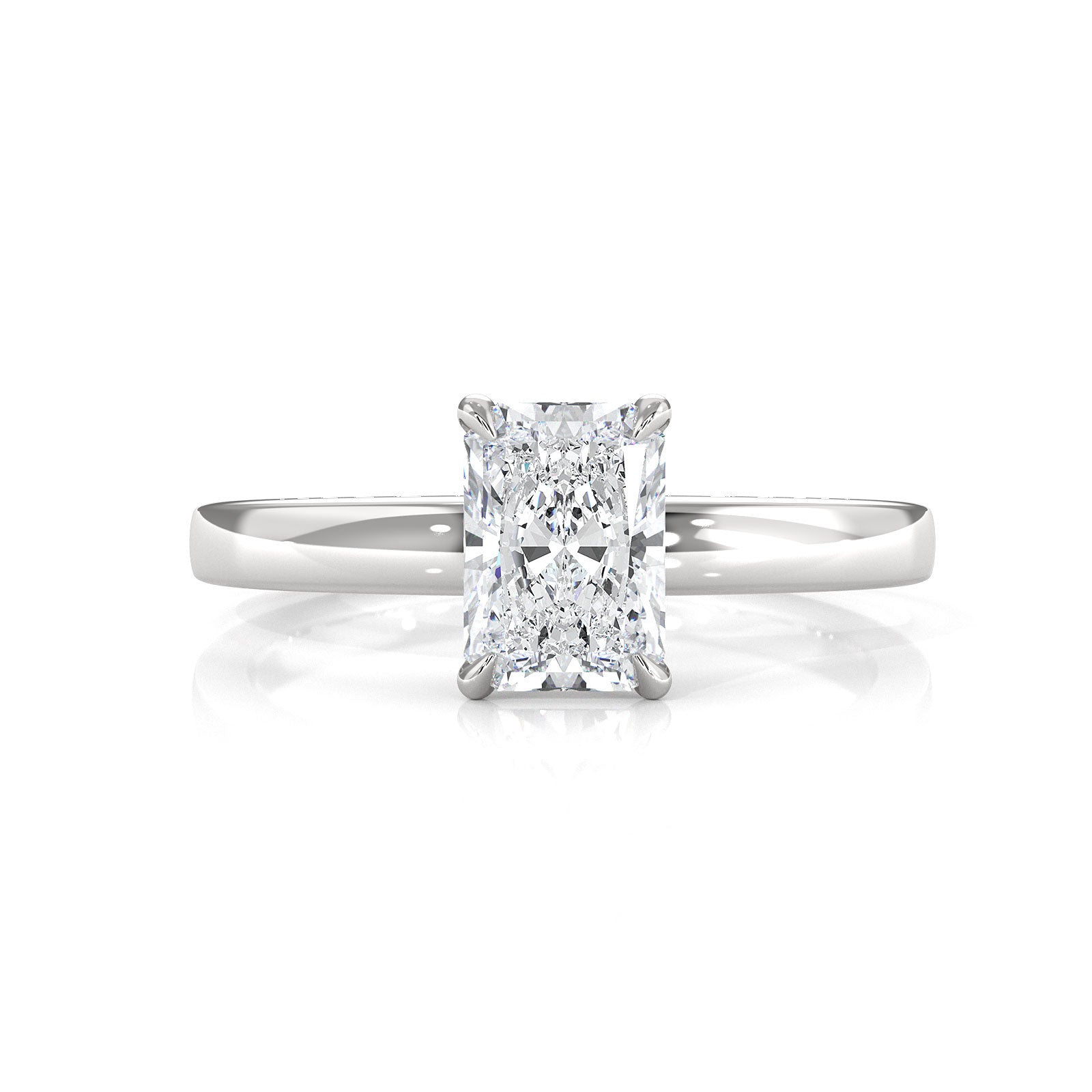 5g Lab Grown Diamond IGI Certified Flat Edge Solitaire Engagement Ring 3mm Setting 1.00 Ctw.