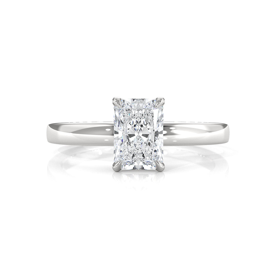 5g Lab Grown Diamond IGI Certified Flat Edge Solitaire Engagement Ring 3mm Setting 1.00 Ctw.