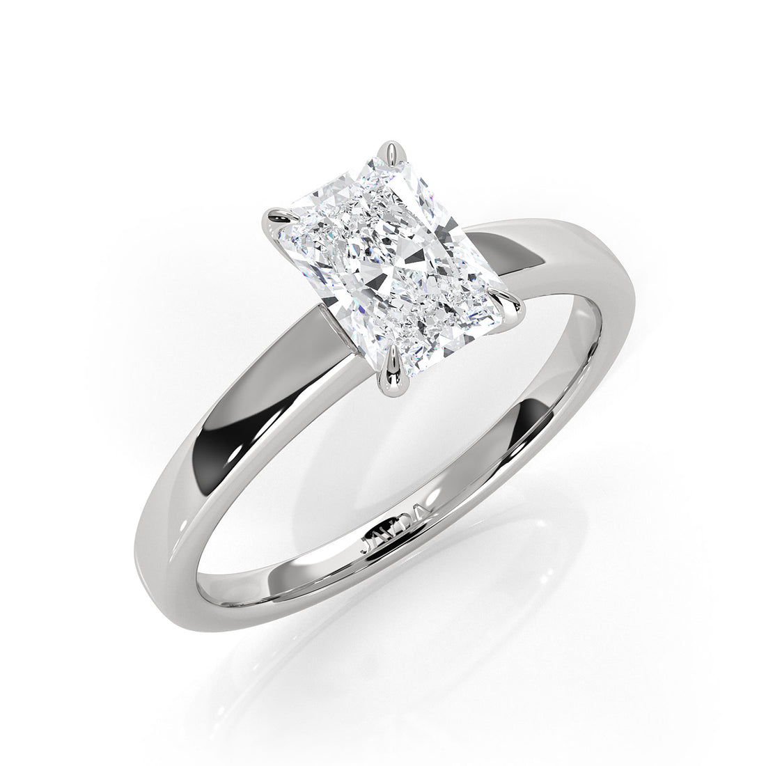 5g Lab Grown Diamond IGI Certified Flat Edge Solitaire Engagement Ring 3mm Setting 1.00 Ctw.