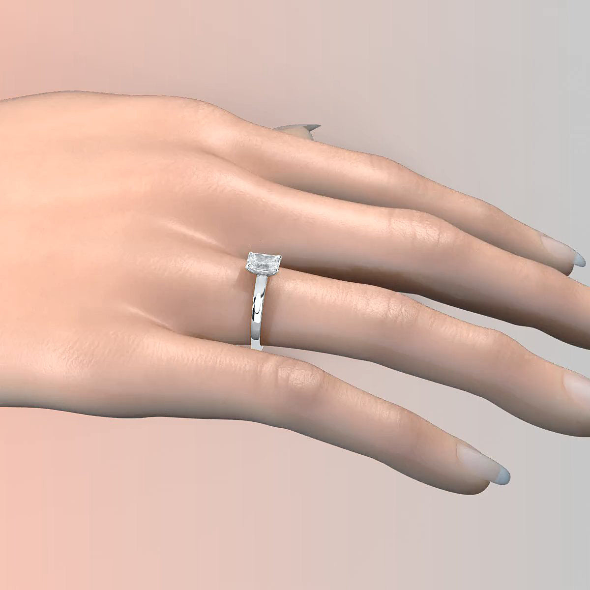 5g Lab Grown Diamond IGI Certified Flat Edge Solitaire Engagement Ring 3mm Setting 1.00 Ctw.