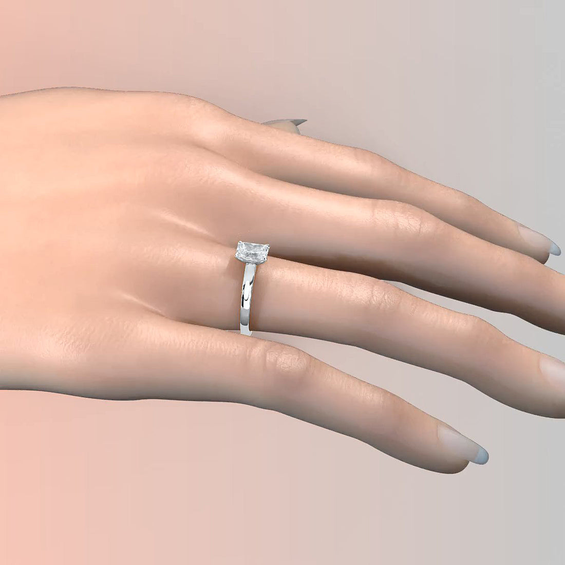 5g Lab Grown Diamond IGI Certified Flat Edge Solitaire Engagement Ring 3mm Setting 1.00 Ctw.