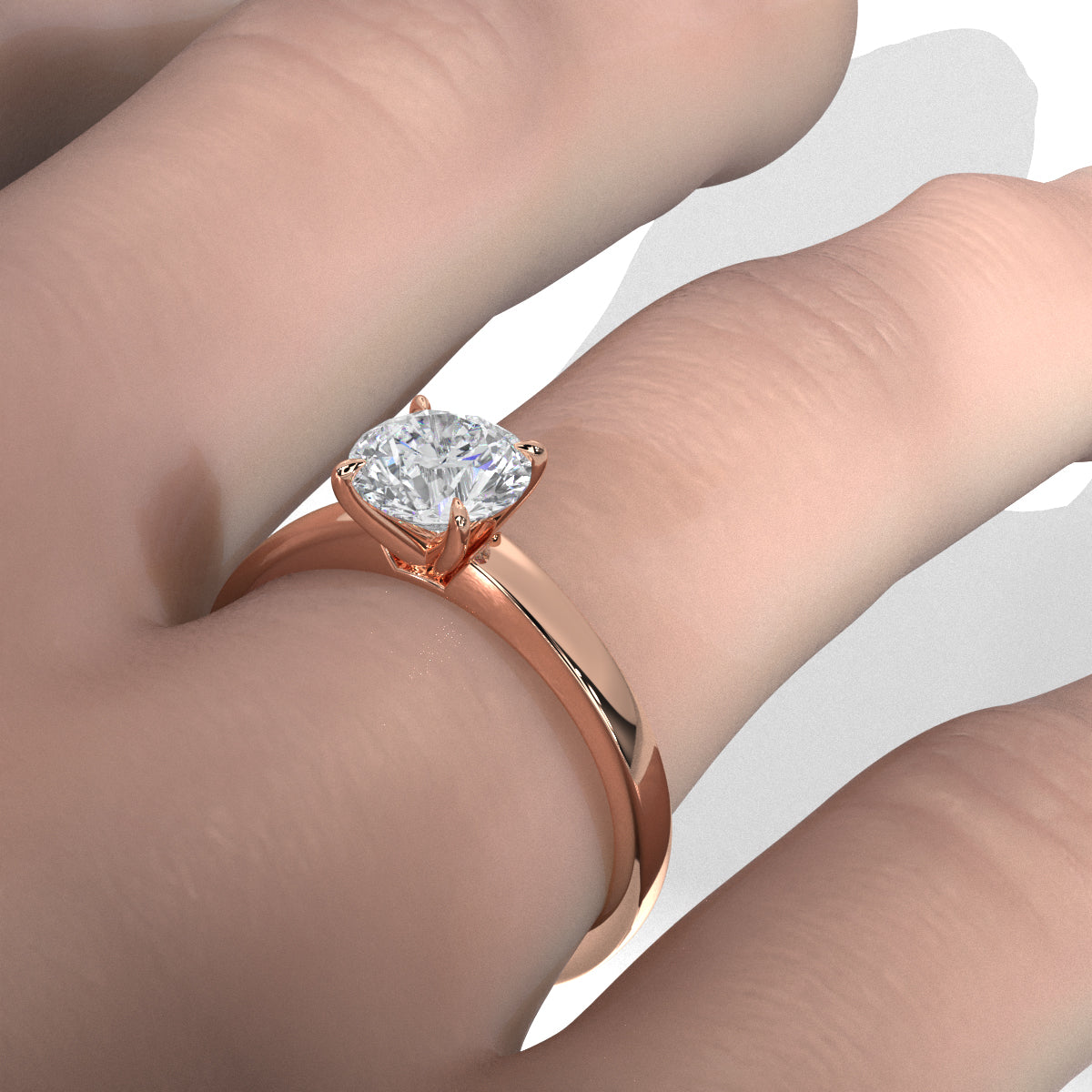 5g Lab Grown Diamond IGI Certified Flat Edge Solitaire Engagement Ring 3mm Setting 1.00 Ctw.