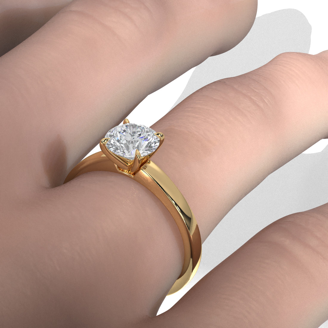 5g Lab Grown Diamond IGI Certified Flat Edge Solitaire Engagement Ring 3mm Setting 1.00 Ctw.