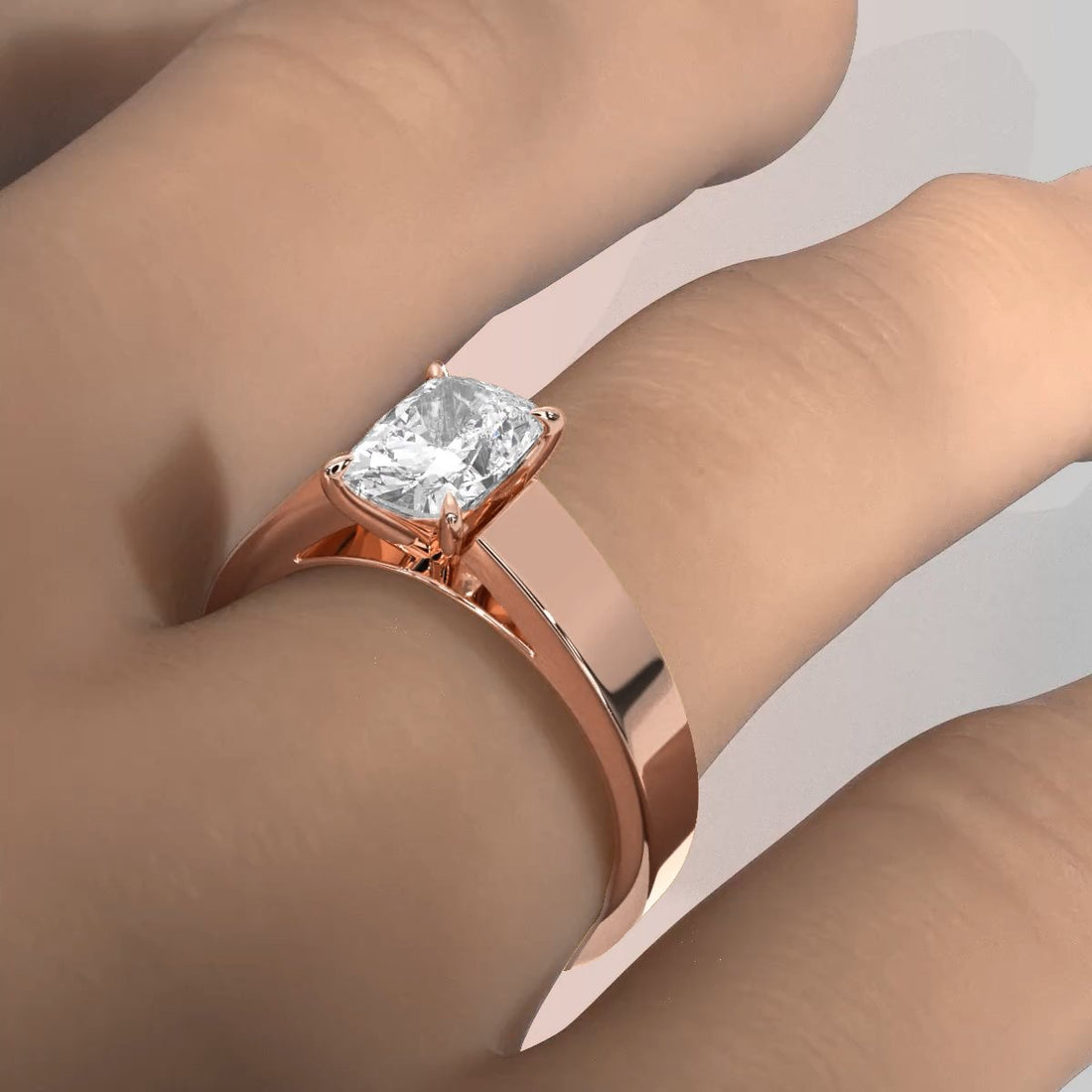 IGI Certified Lab Grown Diamond Cathedral Style Engagement Ring 6g Solitaire Setting 4.5mm 1.00 Ctw.