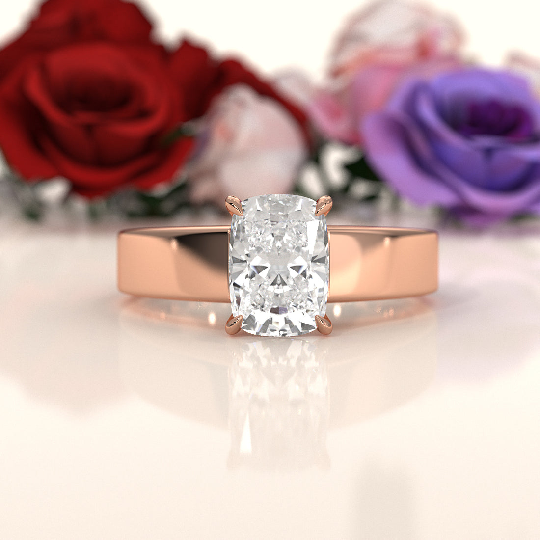 IGI Certified Lab Grown Diamond Cathedral Style Engagement Ring 6g Solitaire Setting 4.5mm 1.00 Ctw.