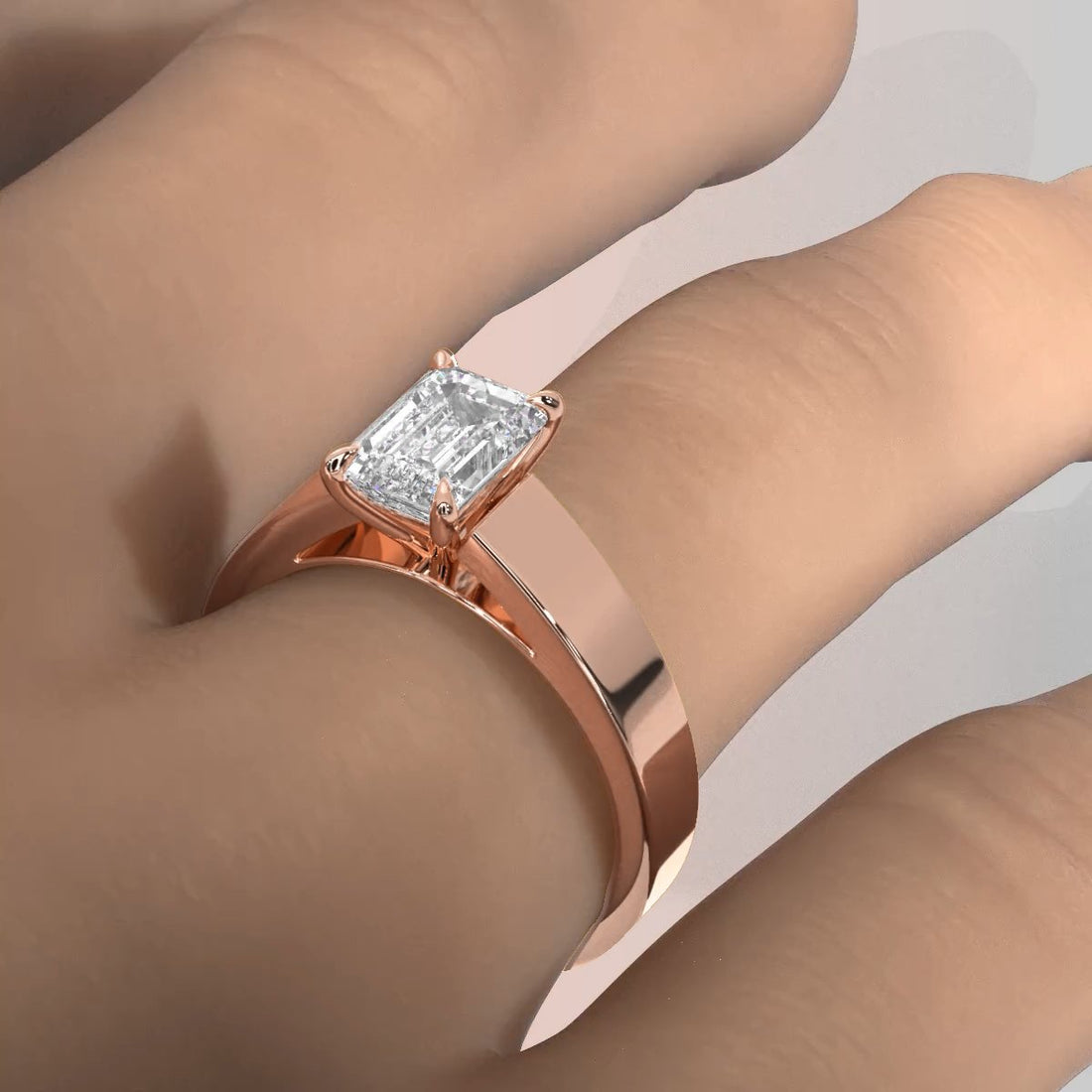 IGI Certified Lab Grown Diamond Cathedral Style Engagement Ring 6g Solitaire Setting 4.5mm 1.00 Ctw.