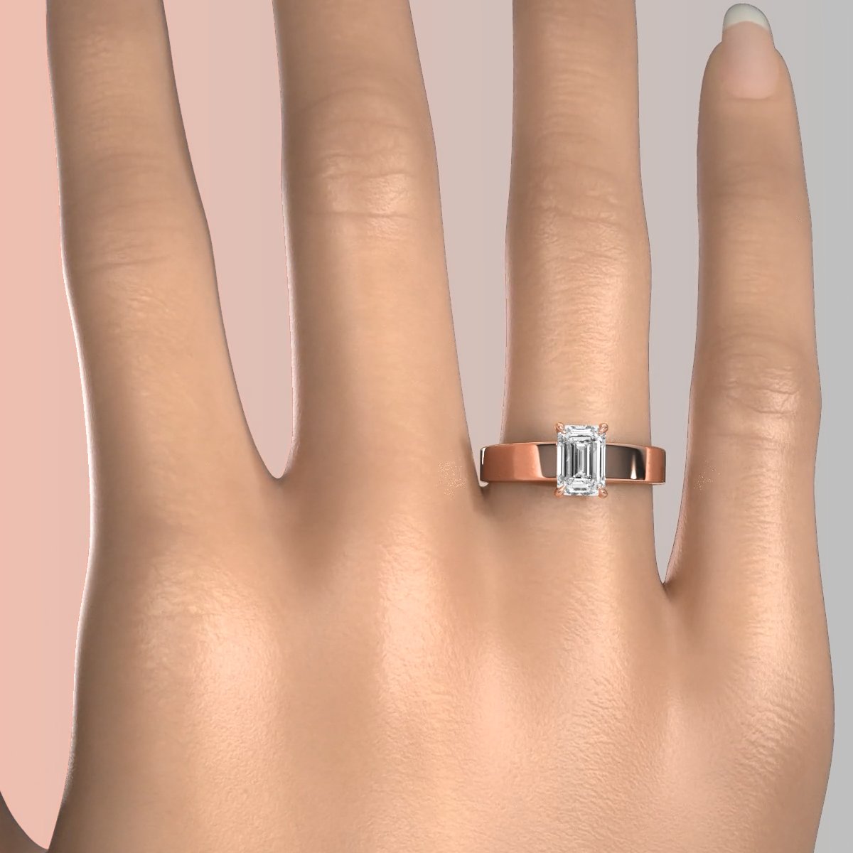 IGI Certified Lab Grown Diamond Cathedral Style Engagement Ring 6g Solitaire Setting 4.5mm 1.00 Ctw.