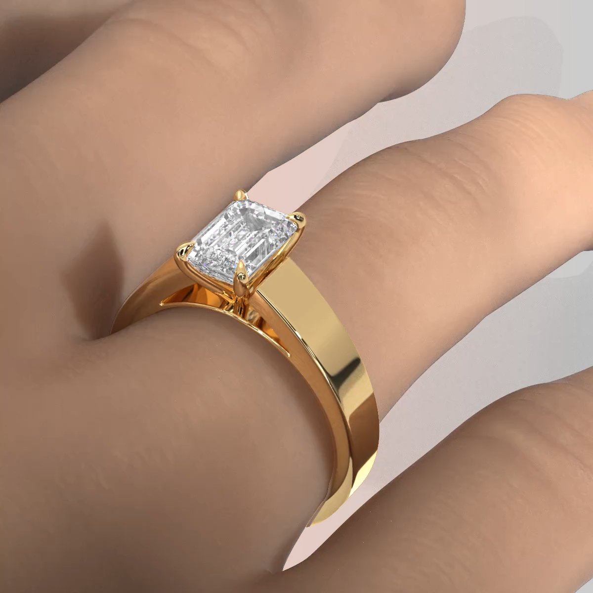 IGI Certified Lab Grown Diamond Cathedral Style Engagement Ring 6g Solitaire Setting 4.5mm 1.00 Ctw.