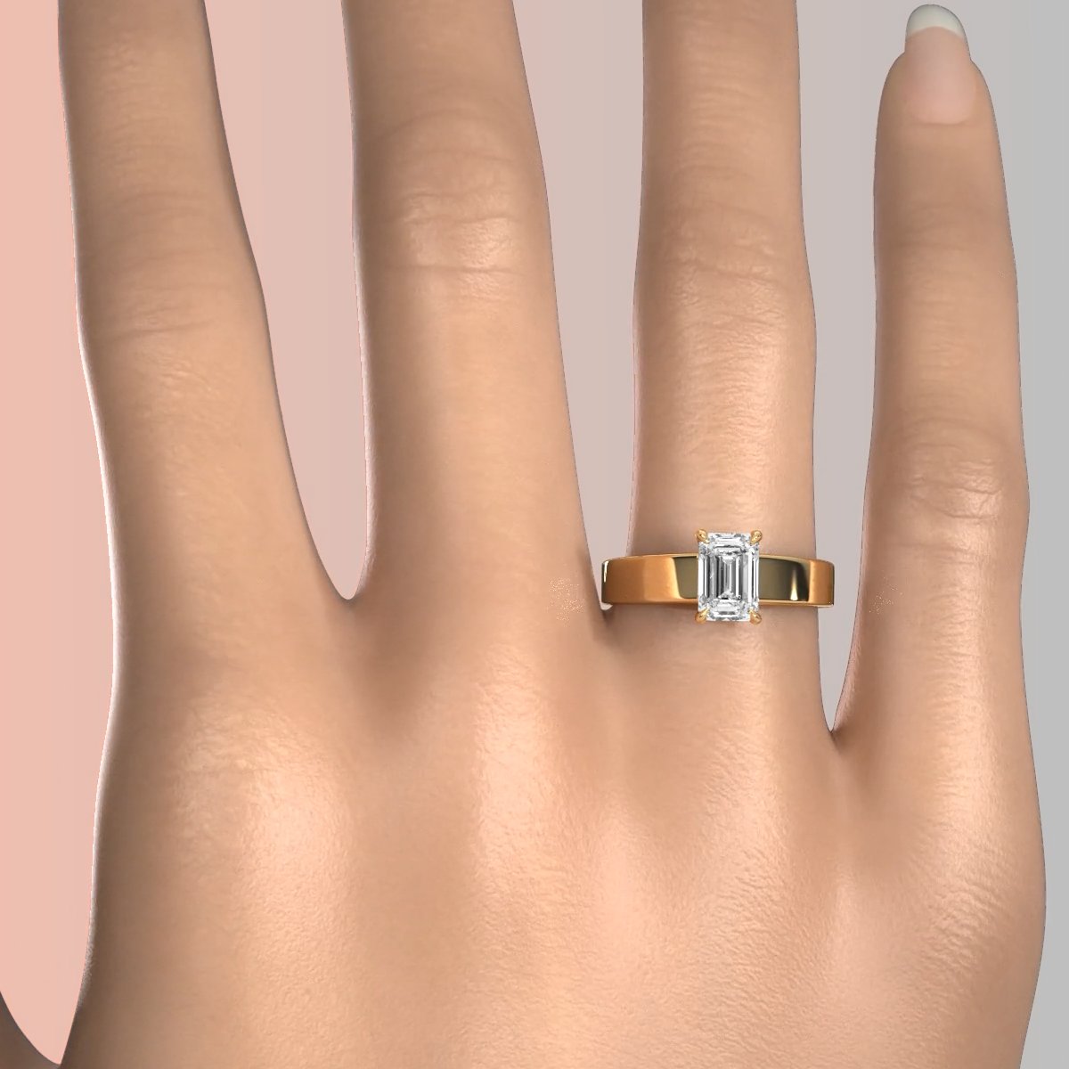 IGI Certified Lab Grown Diamond Cathedral Style Engagement Ring 6g Solitaire Setting 4.5mm 1.00 Ctw.