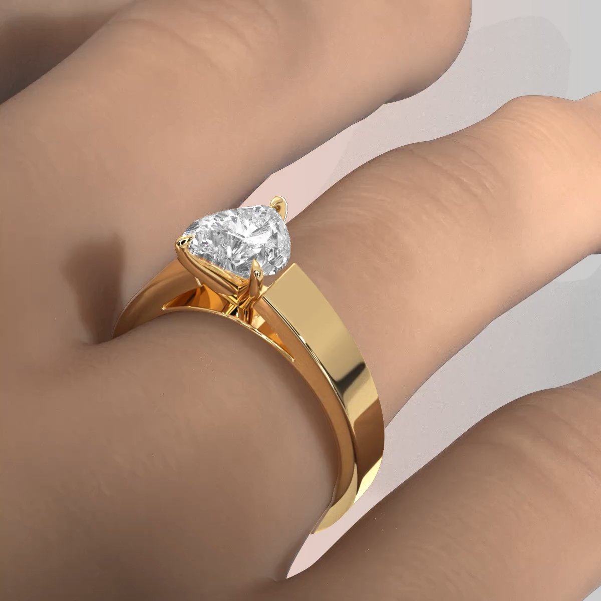 IGI Certified Lab Grown Diamond Cathedral Style Engagement Ring 6g Solitaire Setting 4.5mm 1.00 Ctw.