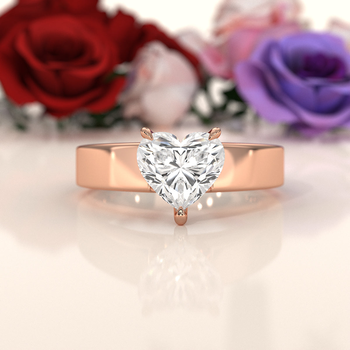 IGI Certified Lab Grown Diamond Cathedral Style Engagement Ring 6g Solitaire Setting 4.5mm 1.00 Ctw.