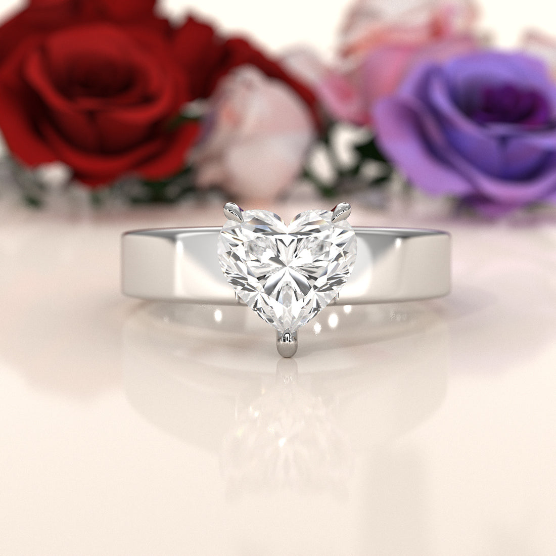 IGI Certified Lab Grown Diamond Cathedral Style Engagement Ring 6g Solitaire Setting 4.5mm 1.00 Ctw.