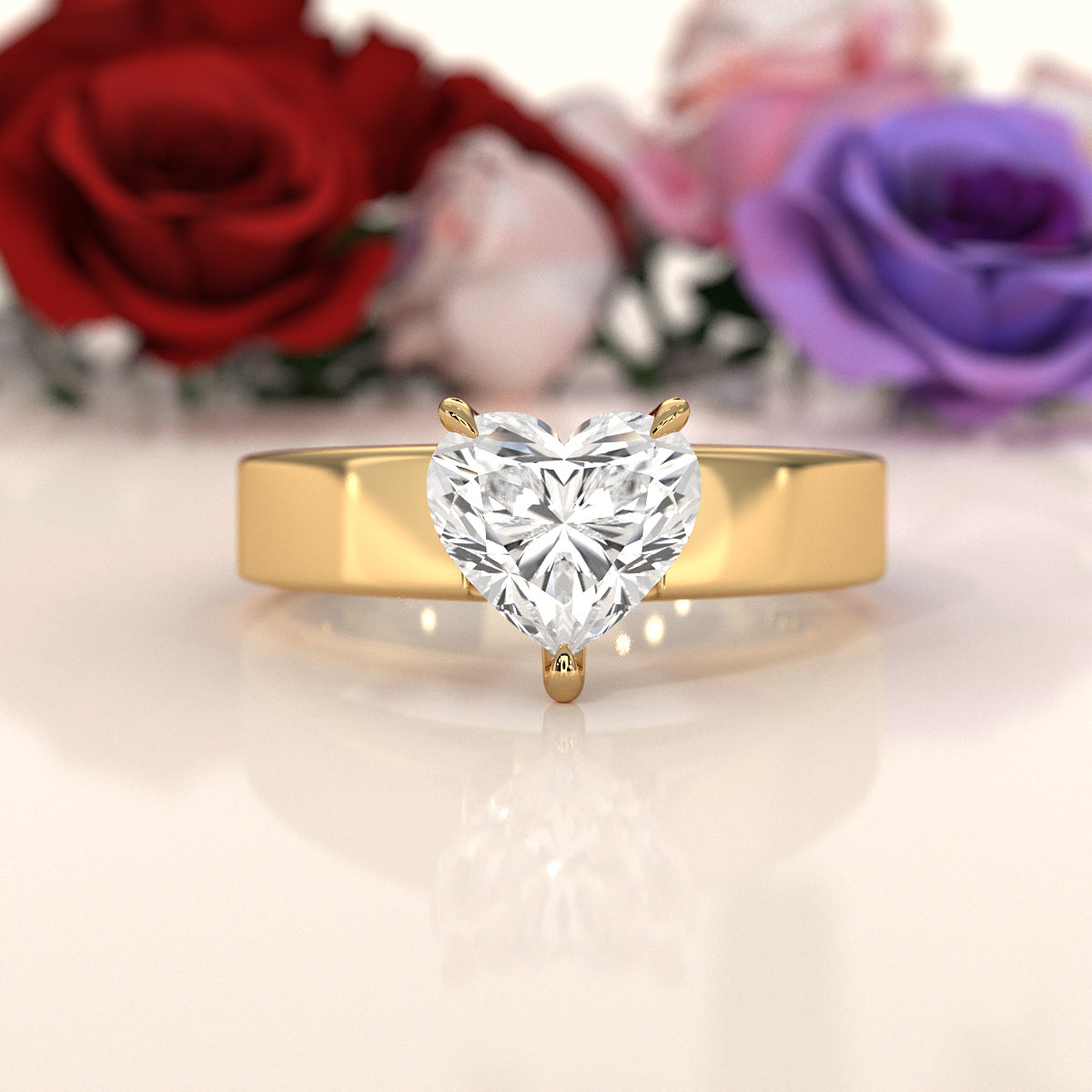 IGI Certified Lab Grown Diamond Cathedral Style Engagement Ring 6g Solitaire Setting 4.5mm 1.00 Ctw.