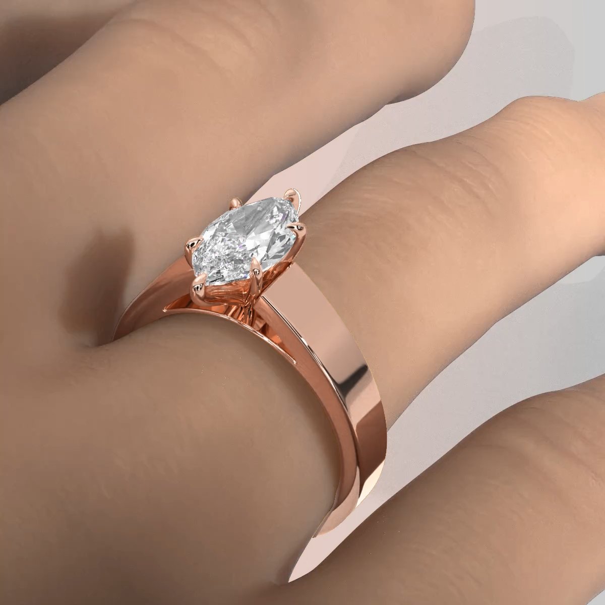 IGI Certified Lab Grown Diamond Cathedral Style Engagement Ring 6g Solitaire Setting 4.5mm 1.00 Ctw.