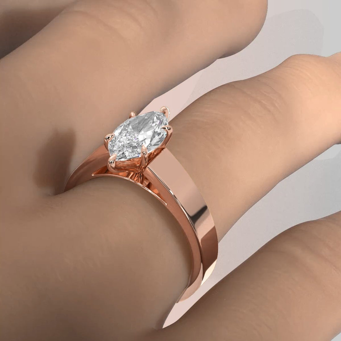 IGI Certified Lab Grown Diamond Cathedral Style Engagement Ring 6g Solitaire Setting 4.5mm 1.00 Ctw.