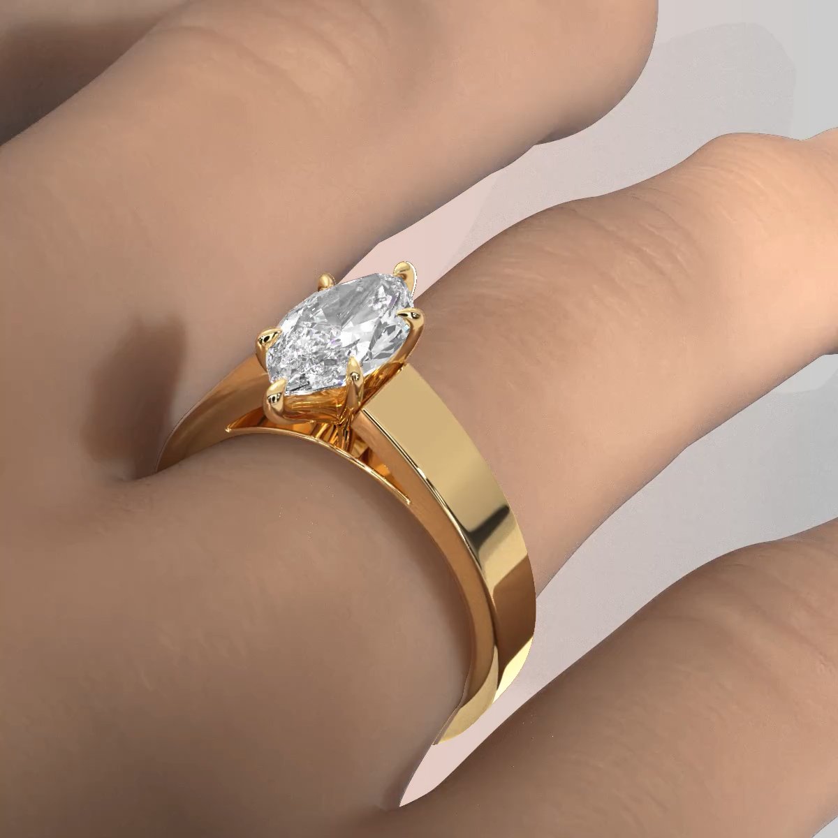 IGI Certified Lab Grown Diamond Cathedral Style Engagement Ring 6g Solitaire Setting 4.5mm 1.00 Ctw.