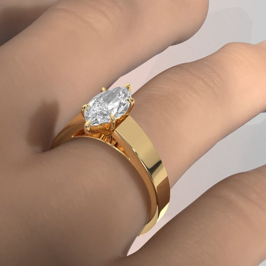 IGI Certified Lab Grown Diamond Cathedral Style Engagement Ring 6g Solitaire Setting 4.5mm 1.00 Ctw.