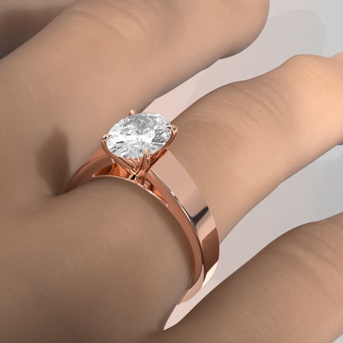 IGI Certified Lab Grown Diamond Cathedral Style Engagement Ring 6g Solitaire Setting 4.5mm 1.00 Ctw.