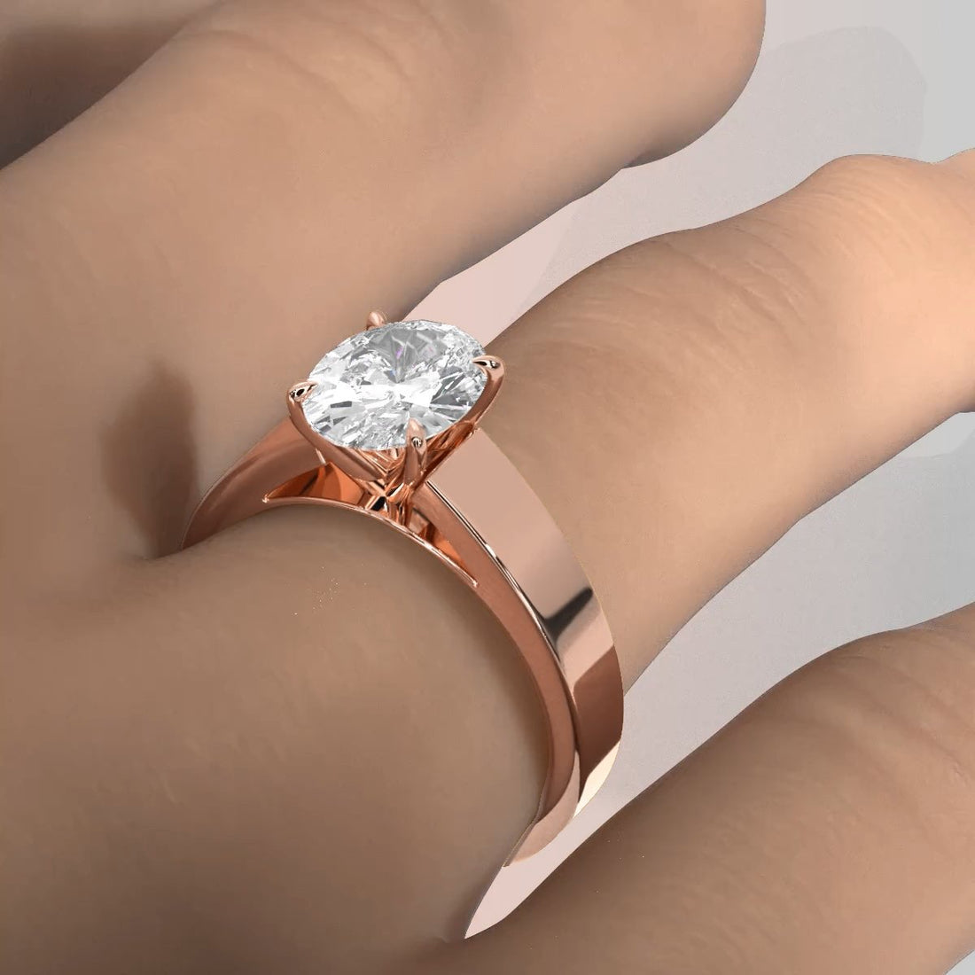 IGI Certified Lab Grown Diamond Cathedral Style Engagement Ring 6g Solitaire Setting 4.5mm 1.00 Ctw.