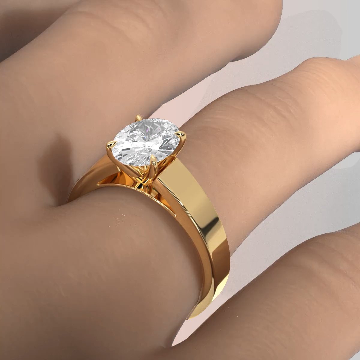 IGI Certified Lab Grown Diamond Cathedral Style Engagement Ring 6g Solitaire Setting 4.5mm 1.00 Ctw.